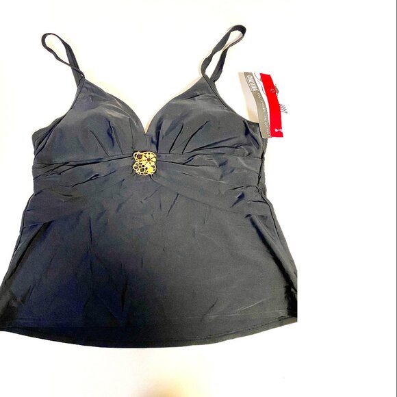 NEW 2pc Black Christina Tankini Top 2X; Coco Reef Black Bikini 2W Swimwear #71 - Picture 1 of 4